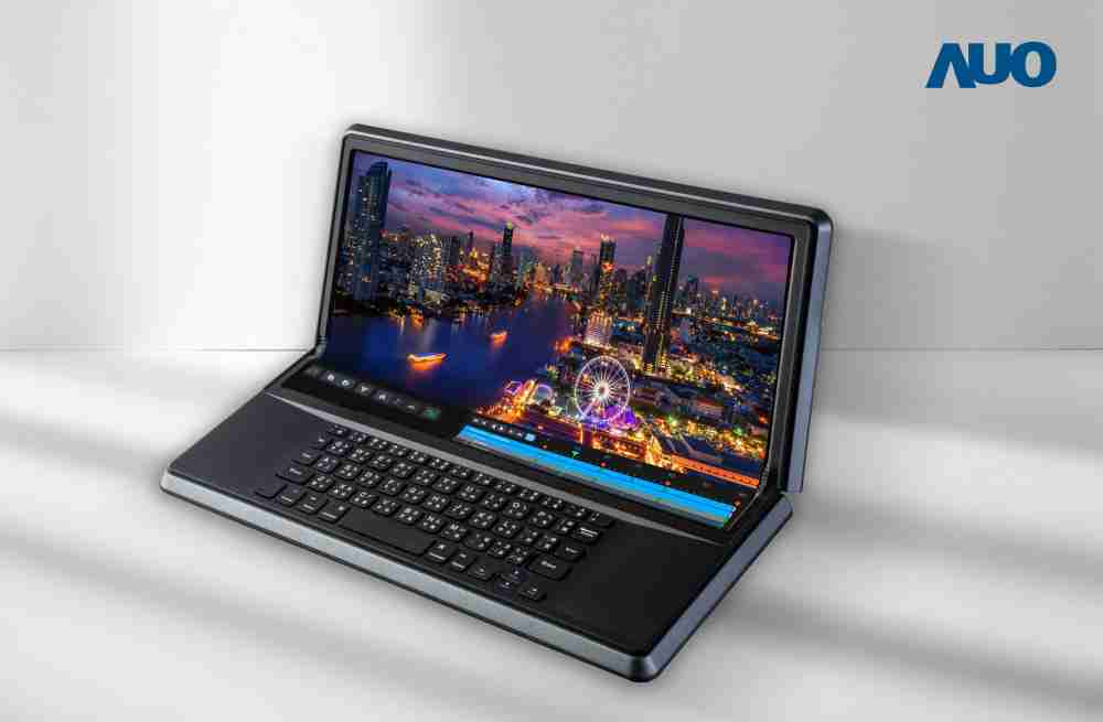 开云电子14.6吋Micro LED折迭显示屏幕，，搭配半径4mm的弯折绞炼，，，，以及高画素、、、高亮度、、、高对比度的显示技术特点，，，，即便在大视角下仍保有绝佳色相与亮度